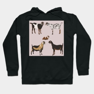 Nubian Goats Pattern Grey Hoodie